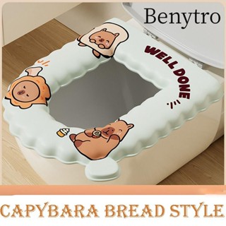  Vỏ bọc bồn cầu BENYTRO Thảm lót bồn cầu có tay cầm bổ sung chống thấm nước Vòng yên Capybara đa năng Đệm nắp bồn cầu có thể giặt được cho phòng tắm 
