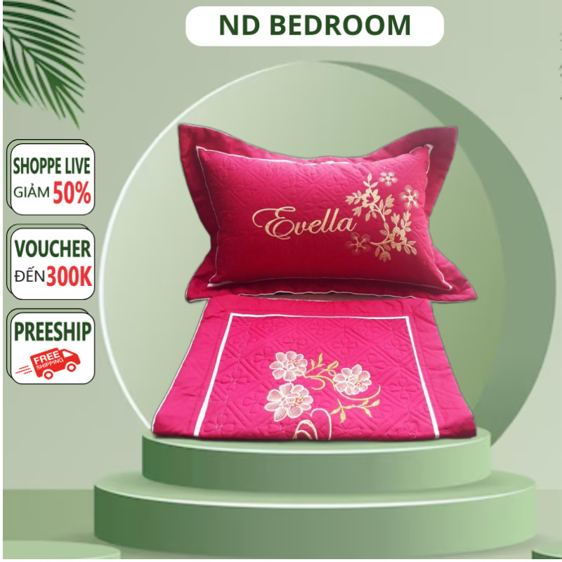 [ HCM ] ( Hàng Đẹp ) Vỏ Áo Gối Satin thêu hoa nhiều màu 40 x 60cm chọn màu Bao đẹp