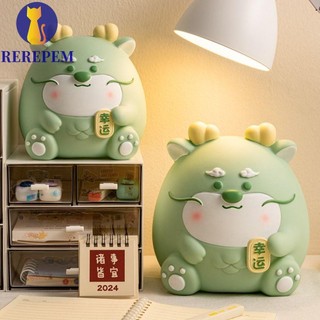 Martin1 Coin Bank, Ngân hàng heo đất hoạt hình không thể phá vỡ sáng tạo, Đồ trang trí năm mới Công suất lớn Vinyl thả đáng yêu Rồng tiết kiệm tiền Bình bé trai