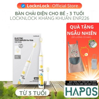 Bàn chải điện LocknLock cho bé từ 3 tuổi lông mềm kháng khuẩn, đánh răng sạch êm ái nướu ENR226WHT - HAPOS MALL OFFICIAL