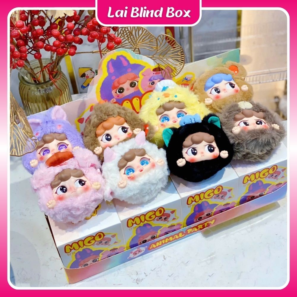 Blind Box Migo Animal Party Chính Hãng Hộp Mù Ngẫu Nhiên Zipper Phụ Kiện Túi Xách - Lai Blind Box