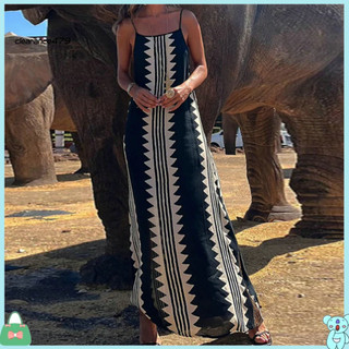 Giải phóng mặt bằng479 Đầm Maxi in họa tiết Bohemian Váy Maxi phong cách Boho dành cho nữ không tay hở lưng và hoàn hảo cho các bữa tiệc đi biển