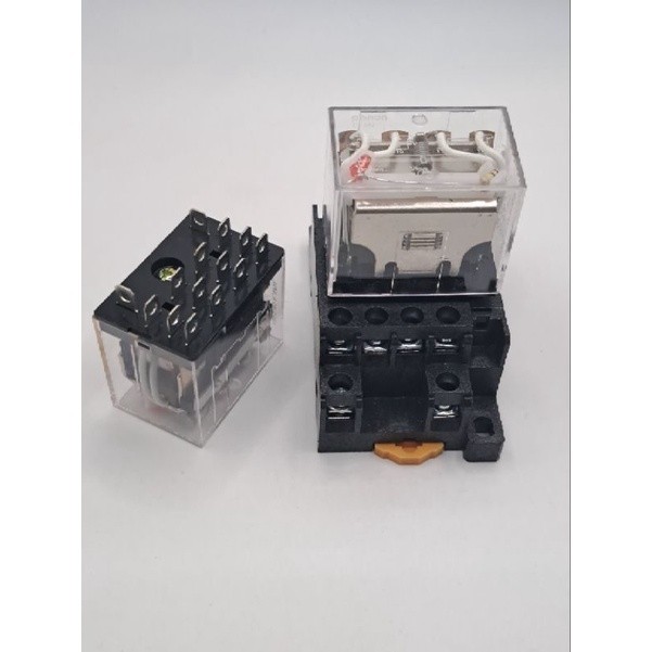 RELAY LY4 LY4N omron Mới 12vdc 24vdc 220vac Với Đèn PTF14A-E