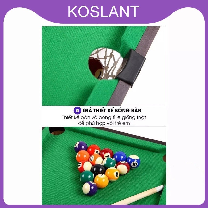 Bàn Bi a Mini Cỡ Lớn, Bàn Bi Da 6 lỗ Người Lớn, Bàn Bi Da Cho Bé - KOSLANT