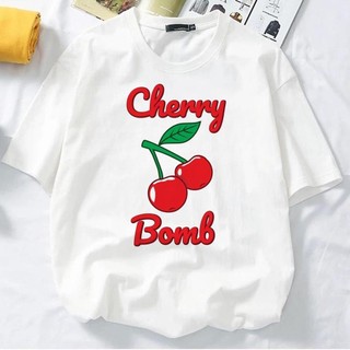 Anh đào mùa hè hàng đầu nữ plus size grunge thẩm mỹ tumblr 2021 áo thun top tee cổ điển