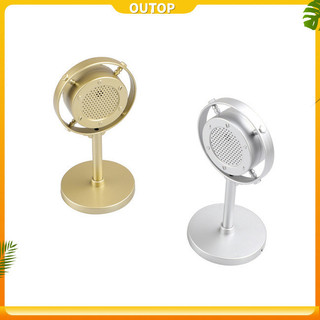Outop Vintage Retro Micro Sân Khấu Đạo Cụ Chụp Ảnh Micrô Đứng Cổ Điển Cho Karaoke Biểu Diễn Trực Tiếp