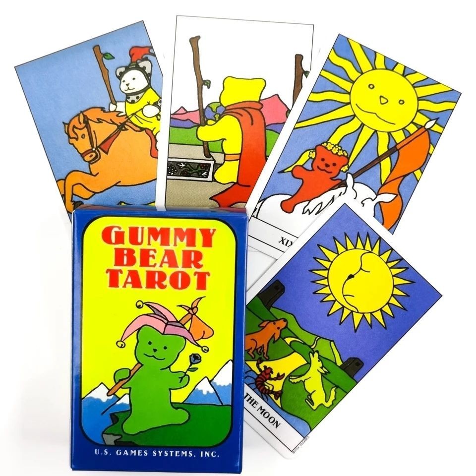 10.3 * 6cm Gummy Bear Tarot Tiếng Anh Board Game Card Game Gummy Bear Tarot Thẻ Phong Cách Dễ Thương