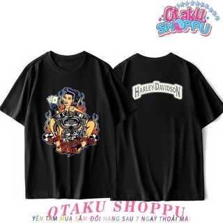 HOT Áo thun unisex racing biker Harley Davison v.1 nam nữ tay ngắn có big size (40kg-110kg)
