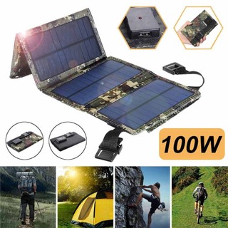 100W Foldable Solar Panel Sun Power Solar Cells Charger USB Output for Portable Power Station