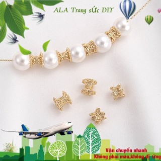 💖Trang sức DIY phụ kiện💖14k Mạ Vàng Bảo Quản Màu Ren Hai Mặt Receptacle Đính Hạt Giá Đỡ DIY Tay Làm Vòng Tay Vòng Cổ Trang Sức [Miếng đệm/Vòng tay/Vòng cổ/Dây chuyền]
