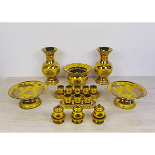 Bộ Đồ Thờ Cúng Rồng 3D Lư Hương, Bát Nhang, Bình Hoa, Ống Đựng Nhang, Đĩa Áng, Chung Ly, Hũ Gạo