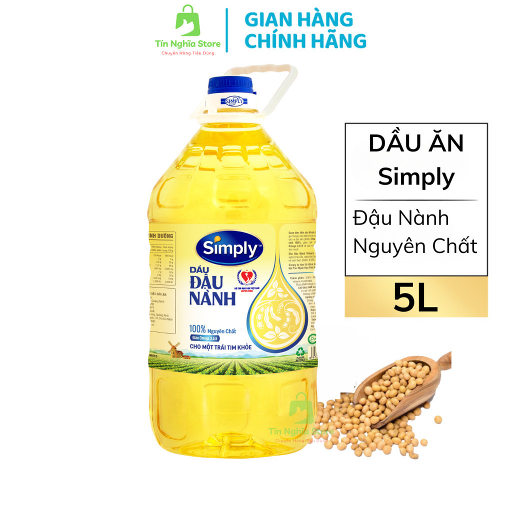 Dầu Ăn Simply Đậu Nành Cao Cấp - Chai 5L