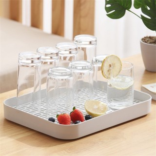 【FEELING 】Double Layer Drainer Tray Detachable Dish Rack Tea Draining Tray for Cup Fruit