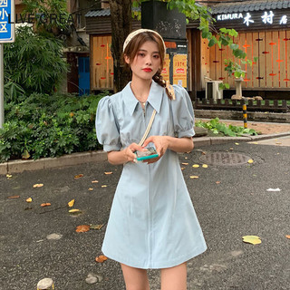 Trực TIẾP TUYỆT VỜI Phong cách mới bong bóng tay ngắn tách trà váy ngắn phong cách váy mùa hè kiểu Pháp eo nữ xu hướng