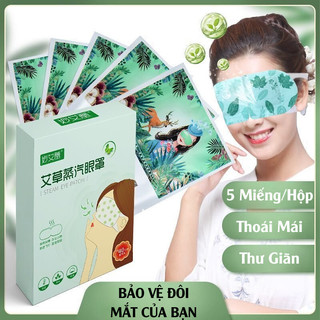 Hộp 5 Miếng Mặt Nạ Mắt Cao Cấp Làm Ấm Nóng Tăng Độ Ẩm Giúp Thư Giãn Thoải Mái Giảm Quầng Thâm Mắt