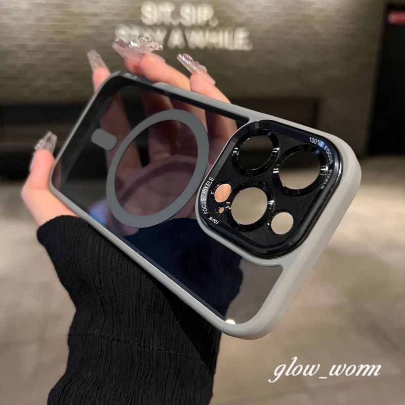 Ốp điện thoại khung đầy màu sắc trong suốt từ tính Tương thích với iPhone 16 15 14 13 12 11 Pro Max Plus