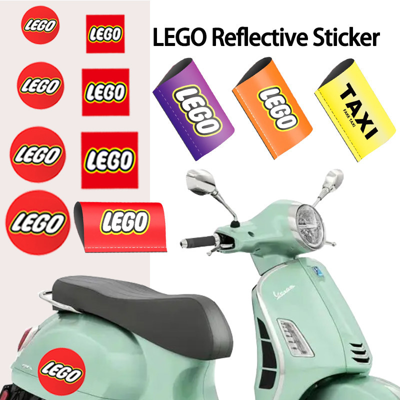 Dành Cho LEGO Dán Logo TAXI Phản Quang Chống Nước Rửa Nhãn Động Cơ Đuôi Trang Trí Ngoại Thất Phụ Kiệ