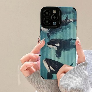 Ốp điện thoại toàn diện cá voi biển dễ thương cho iPhone7 7plus 8 8plus xs xr 11 12 13 14 15 Pro Plus Promax