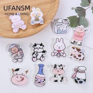 UFANSM Cài Áo Hình Bò Sữa Hoạt Hình Sáng Tạo Dành Cho Nữ