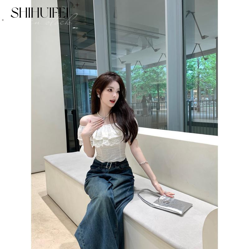 SHIHUIFEI áo trễ vai nữ áo kiểu hàn quốc trendy Thoải mái phong cách tráng lệ WCS2430LL0 13Z240325 | BigBuy360 - bigbuy360.vn