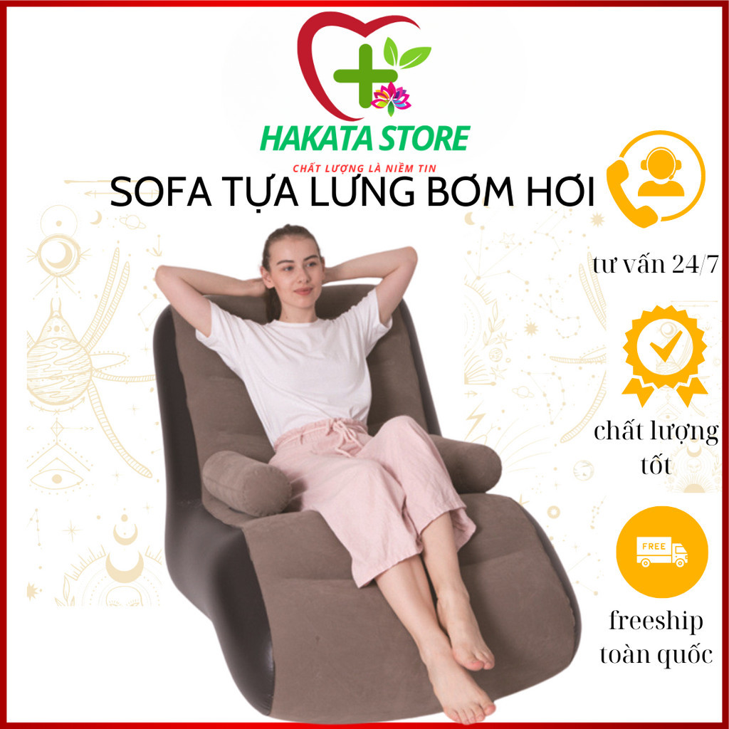 Bộ Ghế SOFA Lười Tựa Lưng Bơm Hơi SHKAT01. Kiểu Dáng Hàn Quốc Bọc Nhung Mềm Mại-Mẫu Hiện Đại -BẢO HÀNH 1-1 HAKATASTORE | BigBuy360 - bigbuy360.vn