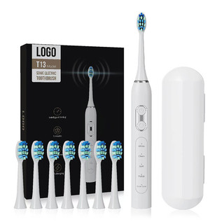 Yunchi t13 sonic bàn chải đánh răng điện người lớn cặp đôi sạc bàn chải đánh răng điện 1 bàn chải tay cầm 8 đầu bàn chải du lịch