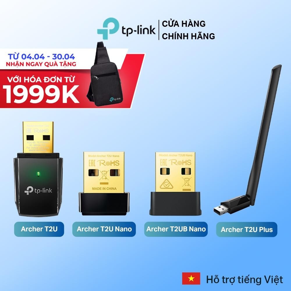 [Hỏa Tốc] Bộ Chuyển Đổi USB Wifi TP-Link Archer T2U / T2U Nano/ T2UB Nano/ T2U Plus Băng Tần Kép Chuẩn AC 600Mbps