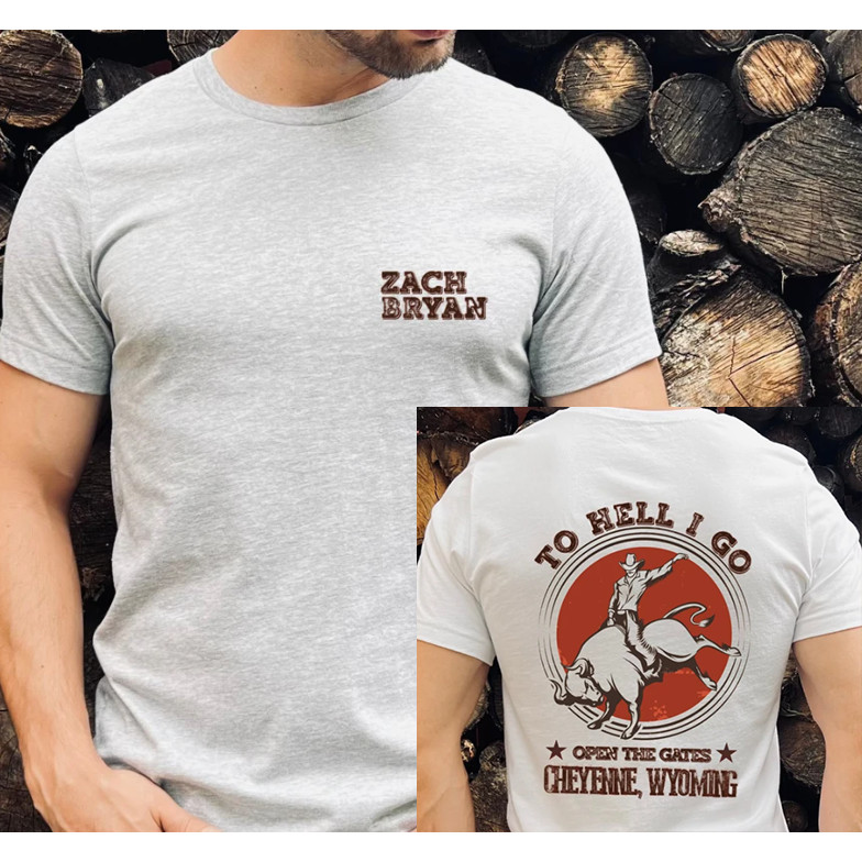Bánh quế 2024 cho bạn bè Zach Bryan To Hell I Go Open The Gates Áo sơ mi Zach Bryan Merch xs-3xl