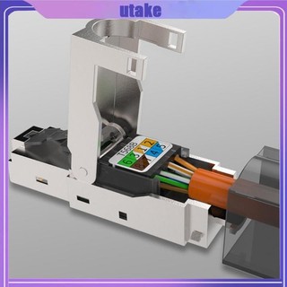 Utake RJ45 Crystal Plug Cat7 30u cho Head Tool-Less Connector Không có Crimp Tool-Less