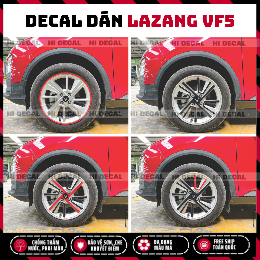 Tem Lazang VF5, Decal dán mâm VF5 trang trí tạo điểm nhấn