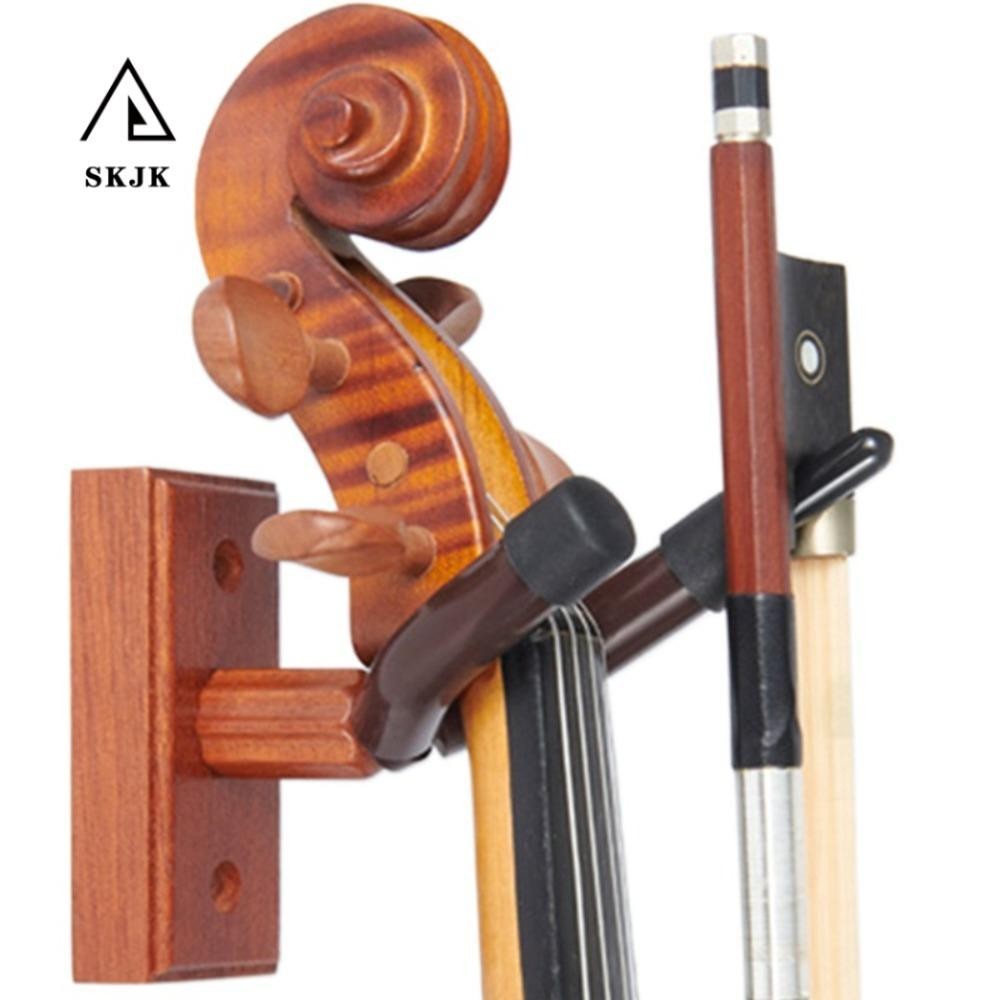 Móc treo đàn Violin SKJK, Móc treo đế gỗ Móc treo đàn Violin treo tường, Giá đỡ đàn Violin có nơ Móc