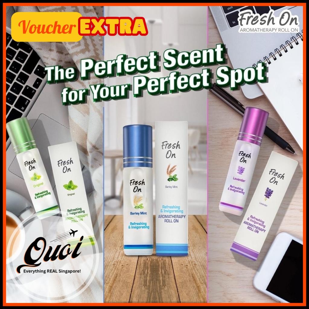 [Singapore] Dầu bi lăn Con Ó Fresh On Aromatherapy 8ml - chai lăn - dầu lăn con ó dầu massage body
