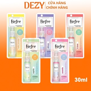 Lăn Khử Mùi Dạng Xịt Refre Xịt Khử Mùi Refre Whitening Perfume 30ml là dòng sản phẩm xịt khử mùi dành cho nữ đến từ thươ