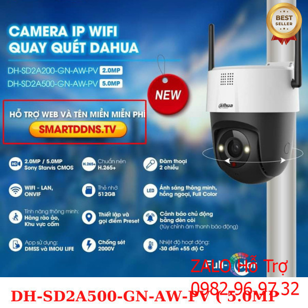 '' XẢ KHO '' Camera PTZ Wifi 5MP DAHUA DH-SD2A500-GN-AW-PV