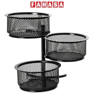 Hộp đựng ghim kẹp xoay 3 ngăn - toppoint st-005 - màu đen