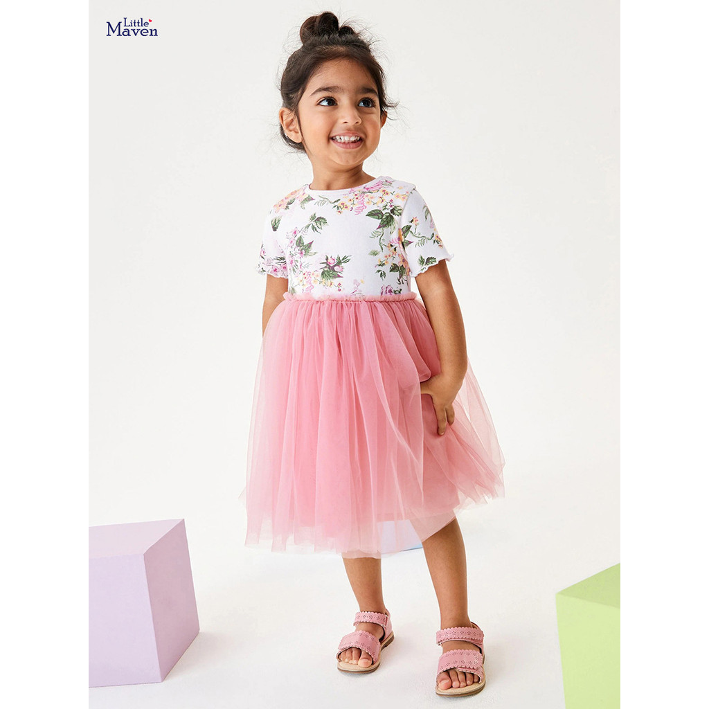 Đầm Công Chúa Tay Dài Chất Liệu cotton Thêu Họa Tiết Xinh Xắn Cho Bé Gái