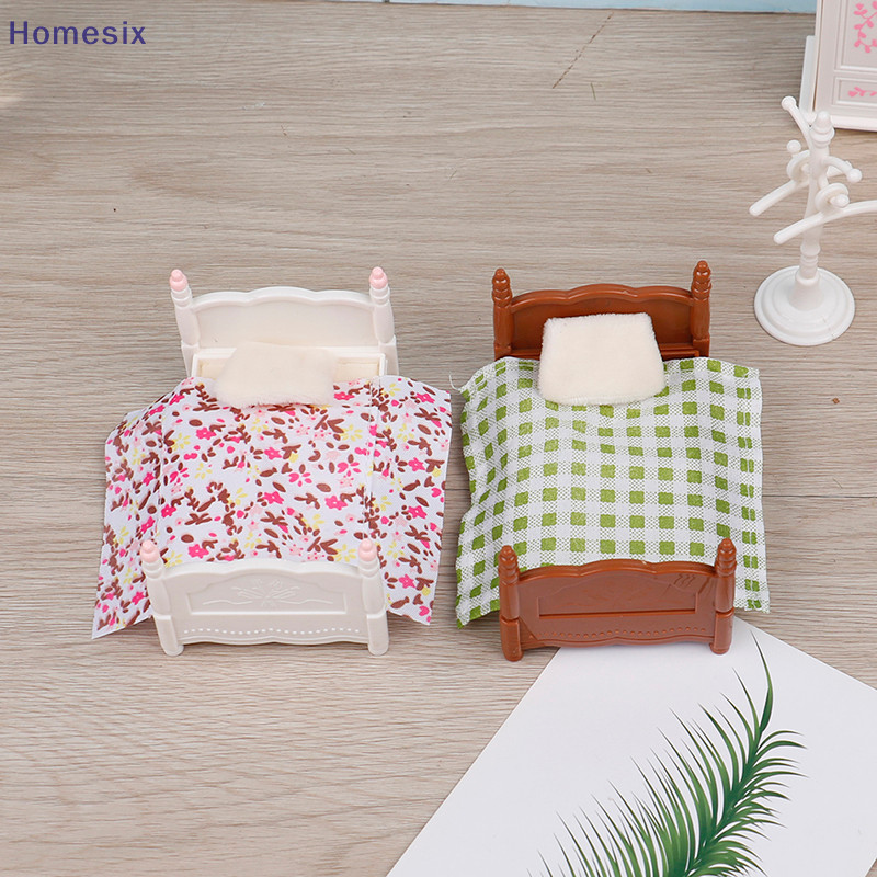 Homesix 1: 12 Nhà Búp Bê Thu Nhỏ Phòng Ngủ Mini Giường Đơn Mô Hình Đồ Nội Thất Phụ Kiện Đồ Chơi VN