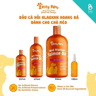 Dầu cá hồi zesty paws dành cho chó mèo chai 100ml