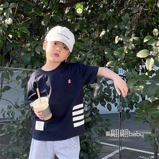 Đồ Bộ Cộc Tay Cho Bé Trai KIMCHIBABY Vải Cotton Mềm Mại In Ngực 3 Sọc, Bộ Quần Áo Cho Bé Mặc Đi Chơi, Đi Học CK407