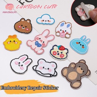 1 pc hoạt hình động vật thêu vải miếng dán dễ thương chó con thỏ miếng dán sửa chữa miếng dán diy túi quần áo miếng dán trang trí