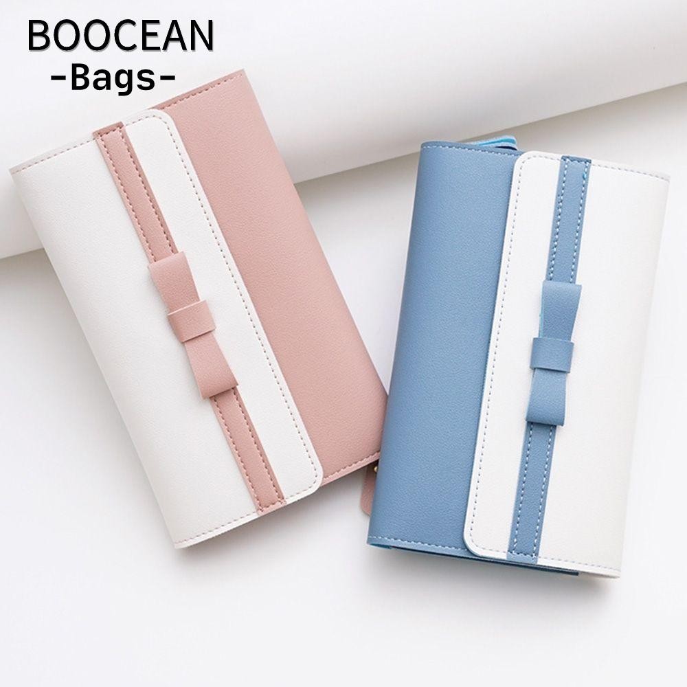 BOOCEAN Ví Nữ Da PU Ngọt Ngào Nơ Túi Đựng Tiền