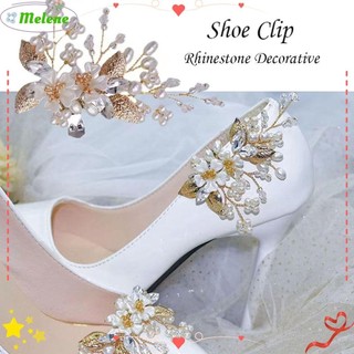 Melene 2 Chiếc (1 Đôi) Kim Cương Giả Kẹp Giày Có Thể Tháo Rời Phụ Kiện Tiệc Cưới Cô Dâu Pha Lê Hoa