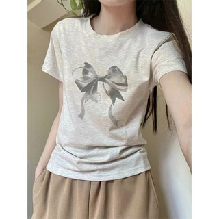 【100% cotton 】Áo baby tee Áo Thun ôm body Áo y2k ngắn tay nguyên chất dành cho nữ mùa hè 2024 Phong cách mới Thiết kế bên trong hàng đầu Hợp thời trang