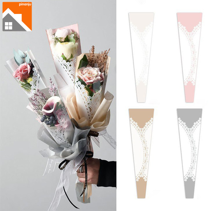 Ins DIY Giấy Gói Hoa Đơn Giản Trong Suốt Bó Hoa Túi Sáng Tạo Đạo Cụ Ảnh Túi Phụ Nữ Quà Tặng Cung Cấp