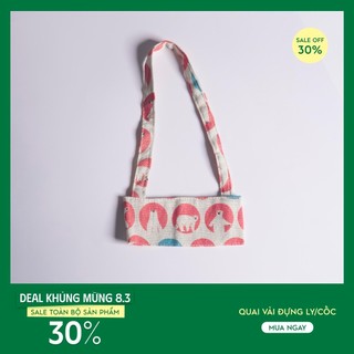 Quai Vải Đựng Ly/Cốc Tiện Lợi Họa Tiết Gấu Thân Thiện Môi Trường - Ci Ách House