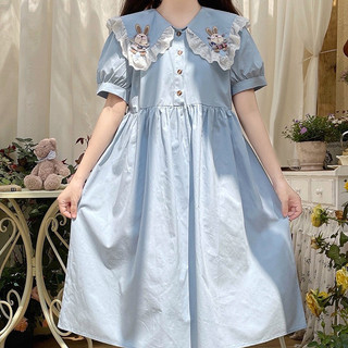 Mới Dễ Thương Thỏ Nhỏ Búp Bê Cổ Ngọt Ngào Chiều Dài Váy Rời Váy Giảm Béo