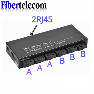 Chất Lượng Cao Chuyển Đổi Nhanh Phương Tiện Chuyển Đổi Sợi Quang 6F2E 2 Cổng RJ45 Cổng 6 SC Fiber Switch 10 / 100M 6 SC 2 RJ45