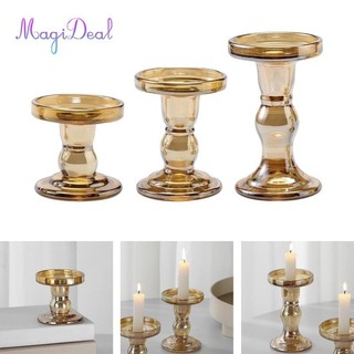Magideal Retro Kính Nến Chân Nến Trụ Cột Nến Nến Nến Candelabra