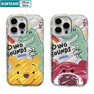 Suntaiho Ngộ nghĩnh Hoạt Hình Dễ Thương Họa Tiết Gấu Ốp lưng Iphone 15 14 12 13 11 Pro Max IP 7 8 Plus Iphon X Xs XR Xs Max TPU Trong Suốt Softcase Cao Cấp Chống Sốc Ốp Lưng