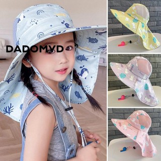 Mũ xô DADOMYD Polyester chống nắng có còi phong cách hoạt hình xinh xắn cho bé gái